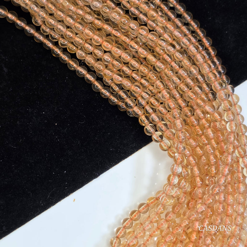 Citrine 3mm Smooth Round Bead