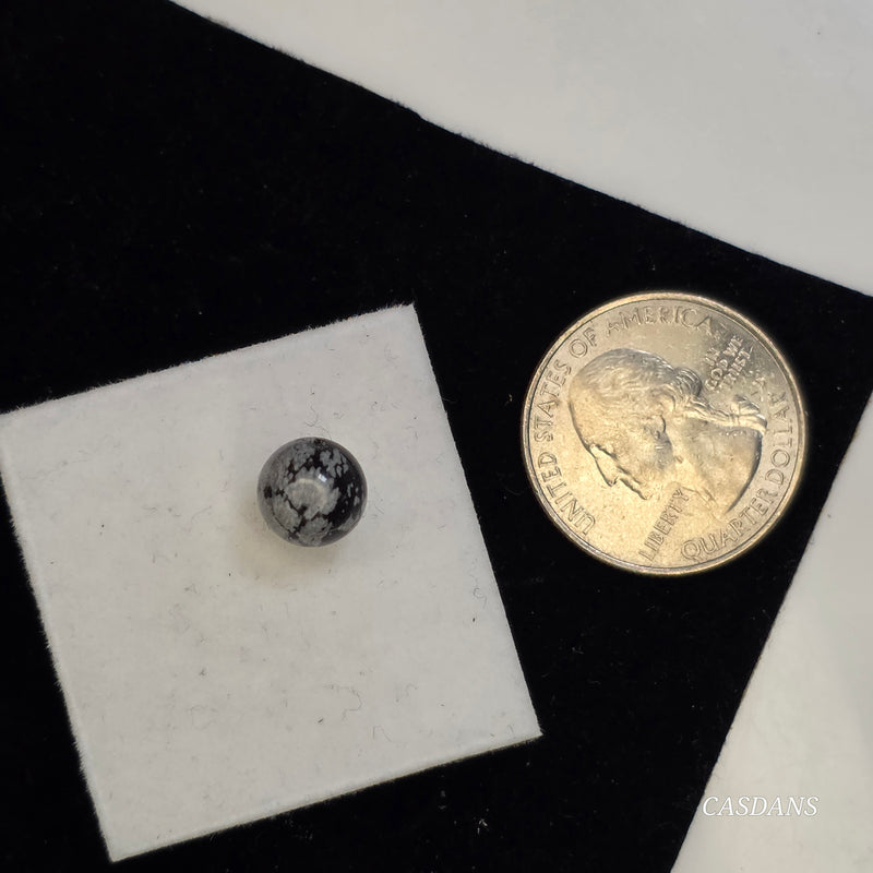 Snowflake Obsidian 8mm Smooth Round Bead