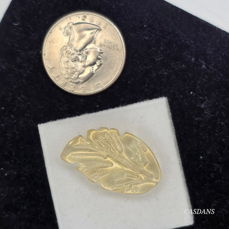 16x27mm Glass Leaf Bead - Gilded Champagne