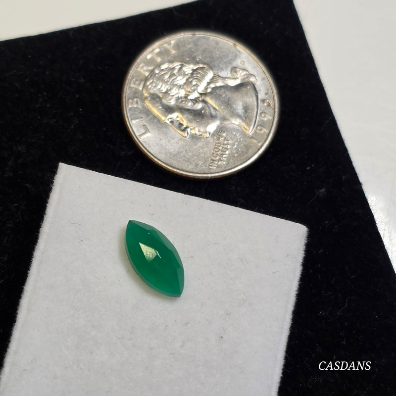 Green Onyx 6x12mm Marquis Rosecut Cabochon