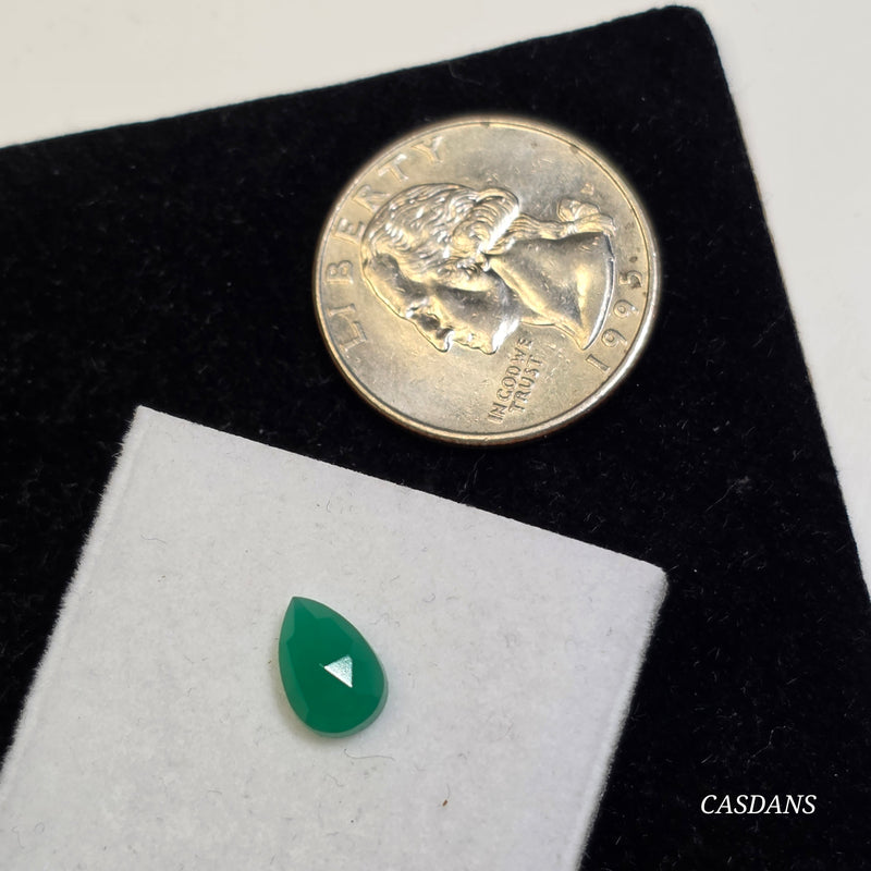 Green Onyx 6x9mm Pear Rosecut Cabochon