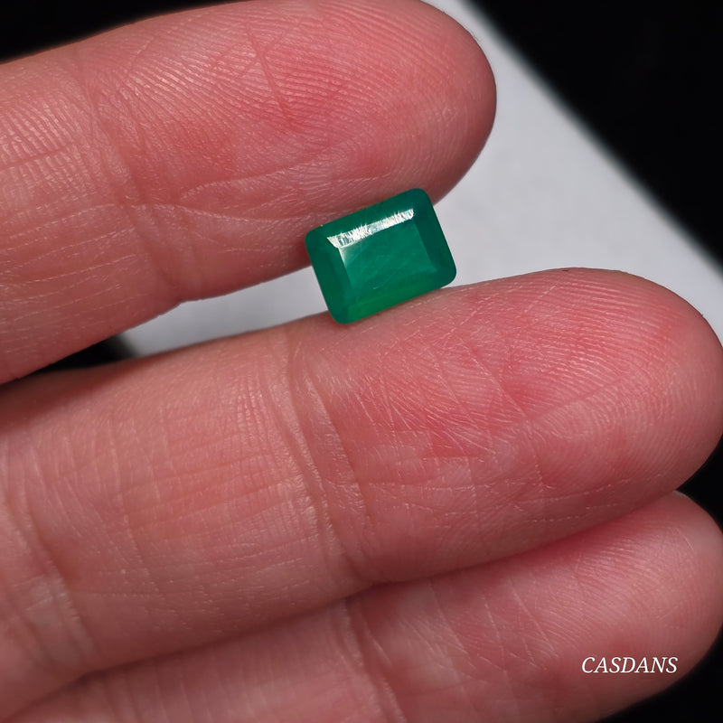 Green Onyx 6x8mm Emerald Cut Facet - Calibrated (1 Piece)