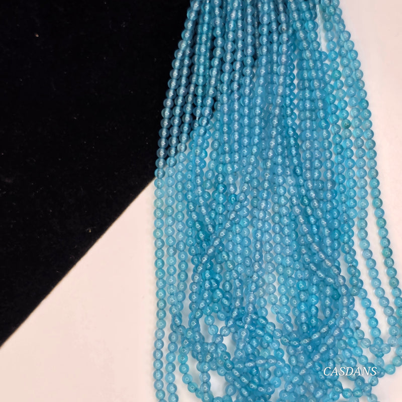 Blue Chalcedony 2mm Smooth Round Bead