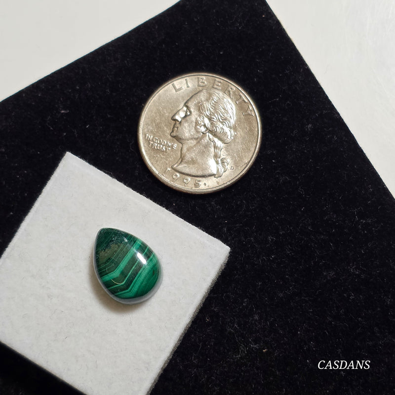 Malachite 11x15mm Pear Cabochon