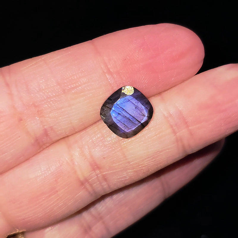 Labradorite 10mm Cushion Facet - Calibrated