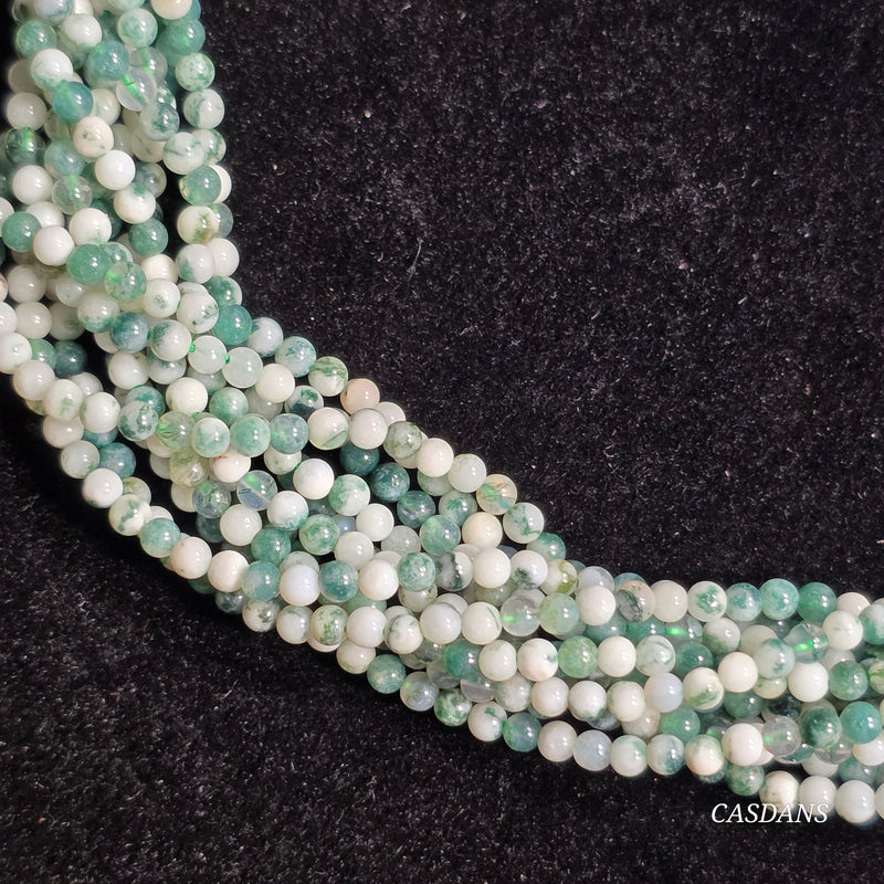 Tree Agate 2mm Smooth Round Beads