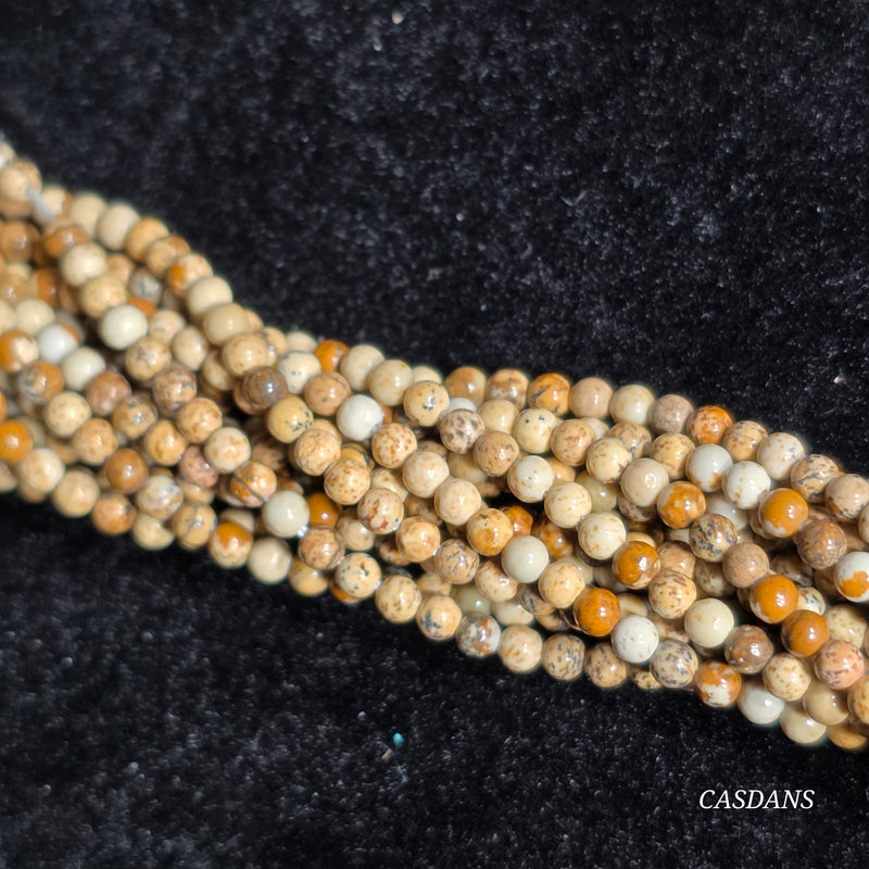 Picture Jasper 2mm Smooth Round Beads