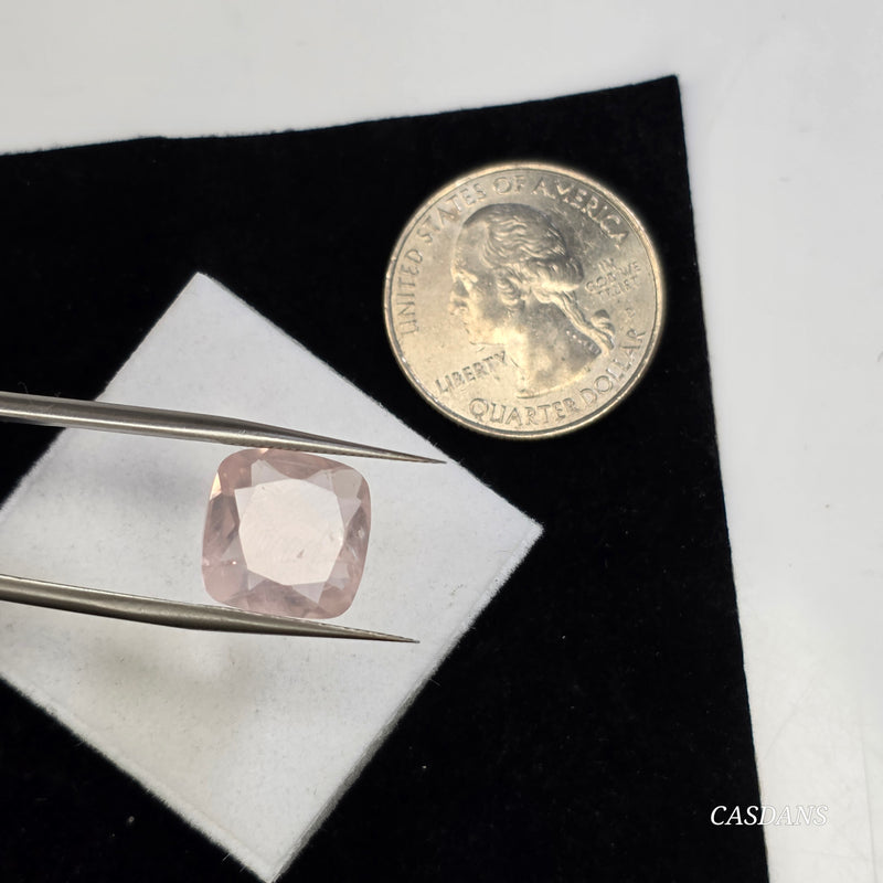 Rose Quartz 12mm Cushion Cut Facet - Calibrated