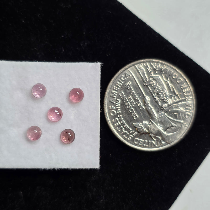 Tourmaline 3mm Round Cabochon (5 Pieces)