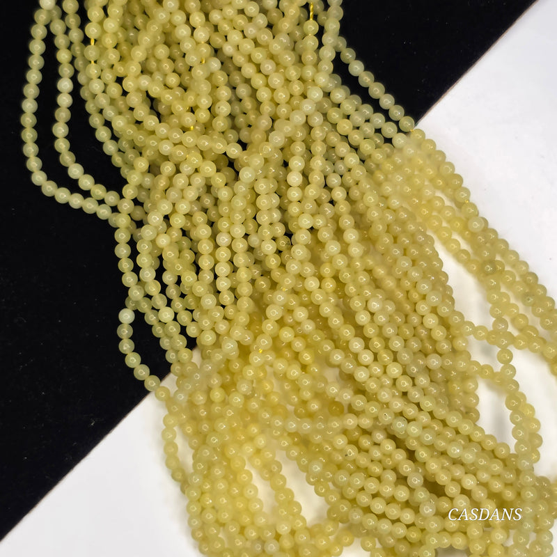 Lemon Jade 2mm Smooth Round Bead