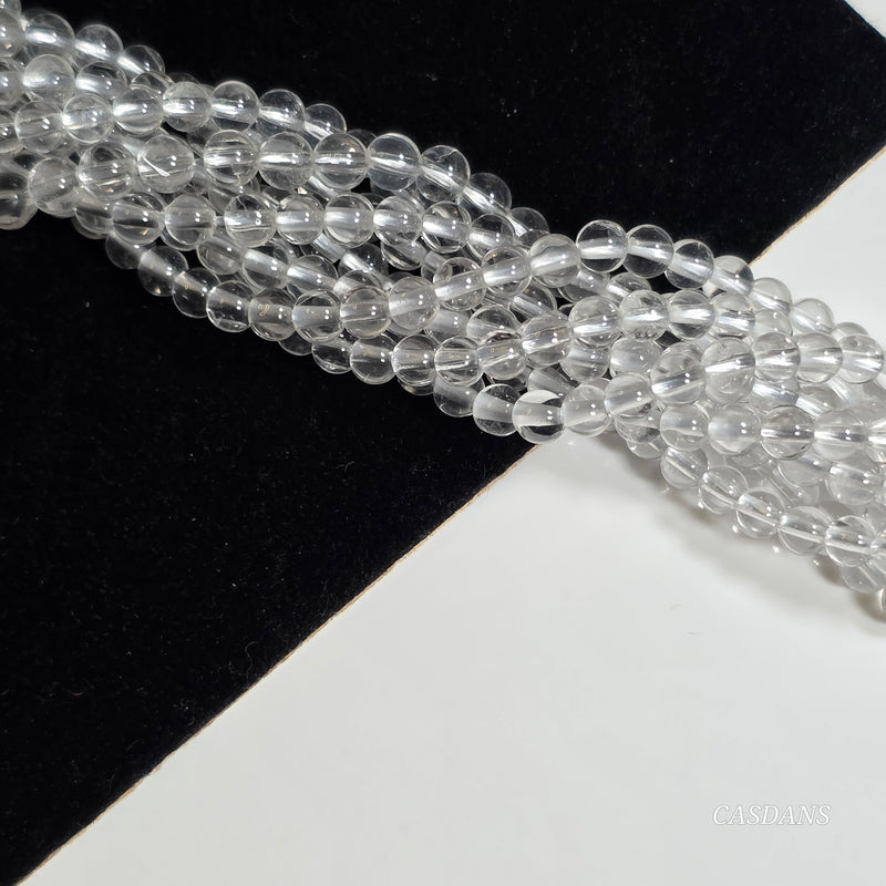 Clear Quartz 3mm Smooth Round Beads