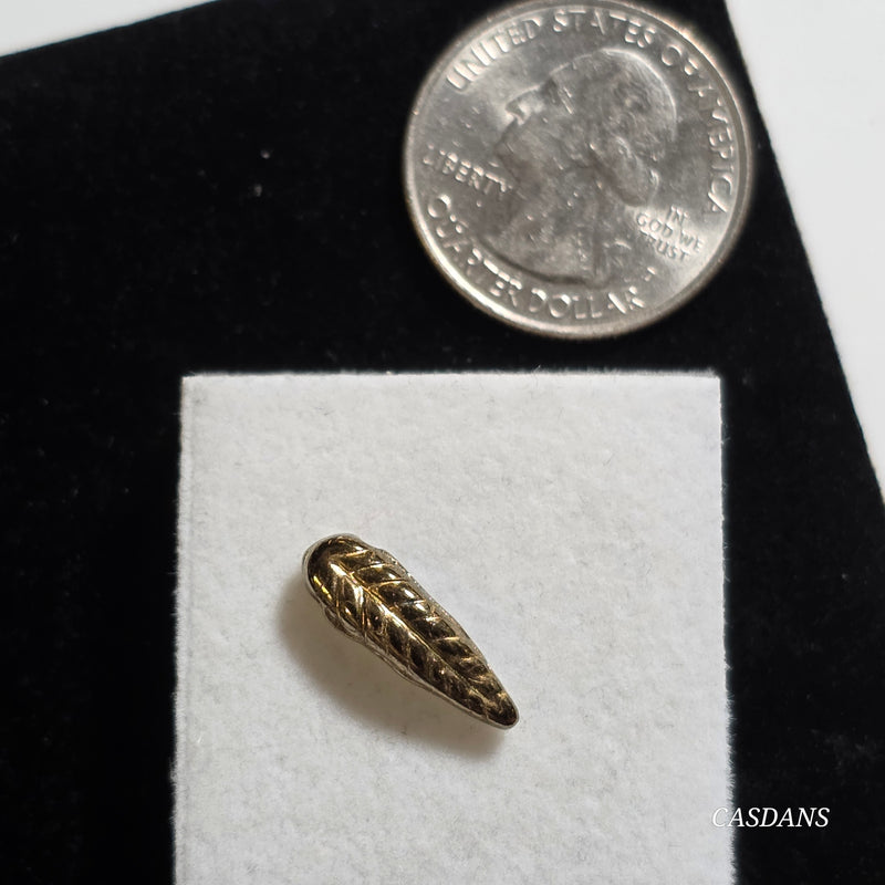 Czech Glass Feather Bead - Bronze (Side Drilled)