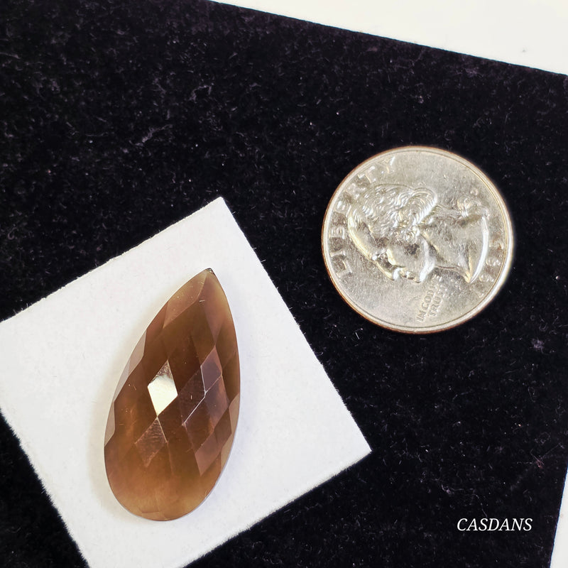 Smokey Quartz 15x30mm Teardrop Rosecut Cabochon