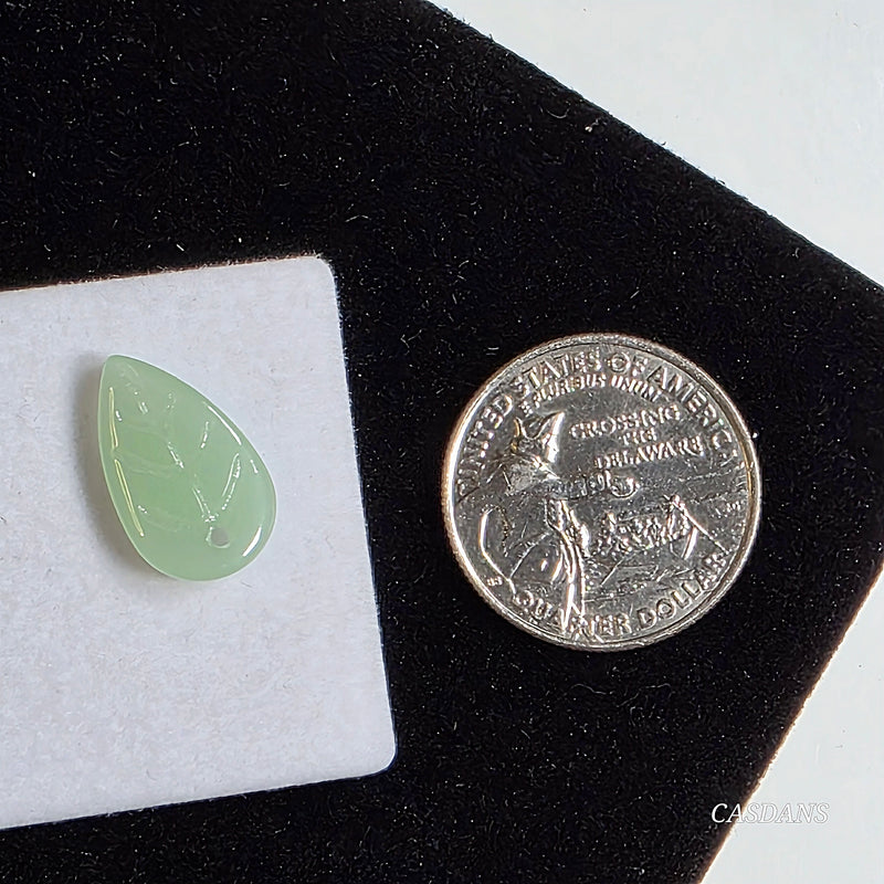 Czech Glass Leaf Bead 11x18mm - Light Green