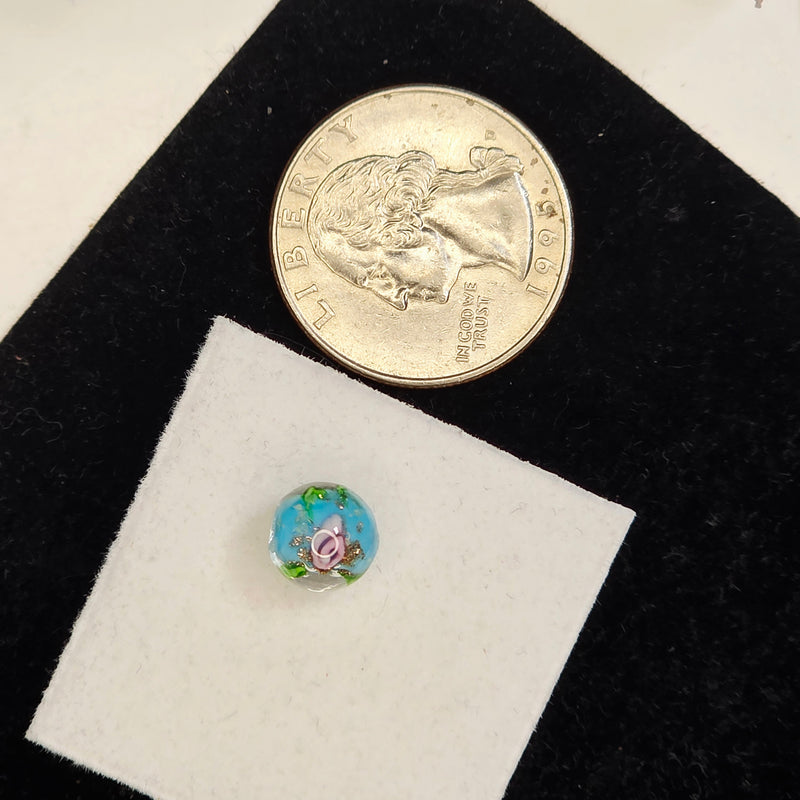 8mm Luminous Flower Bead - Light Blue