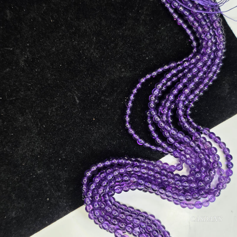 Amethyst 3mm Smooth Round Bead