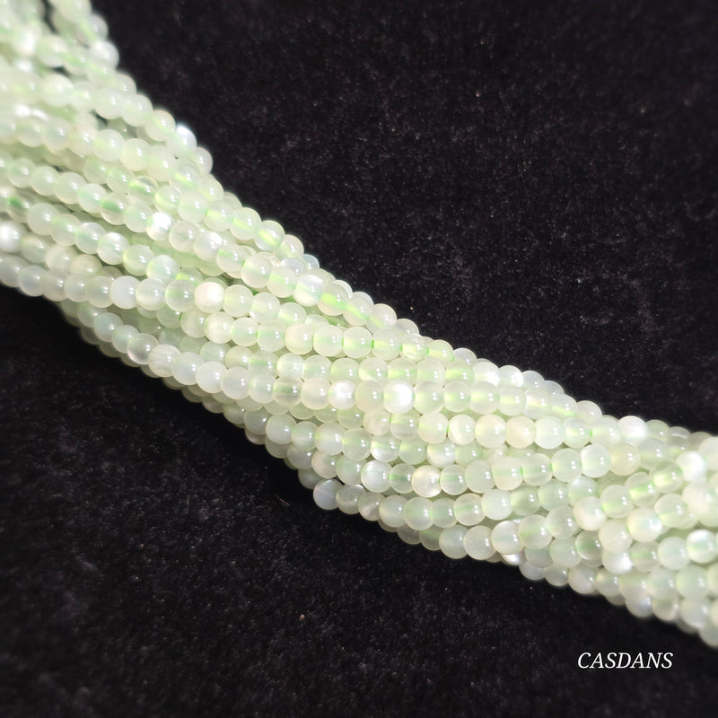 Green Moonstone 2mm Smooth Round Beads