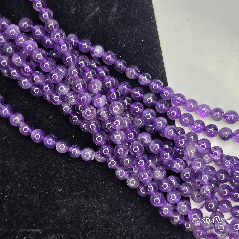 Amethyst 4-5mm Smooth Round Beads