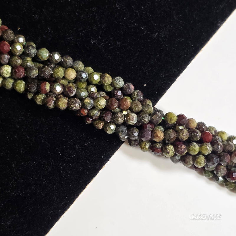 Dragon's Blood 3mm Faceted Round Beads