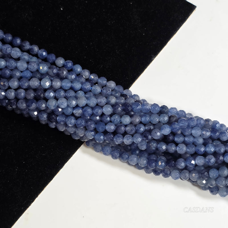 Blue Aventurine 3mm Faceted Round Beads