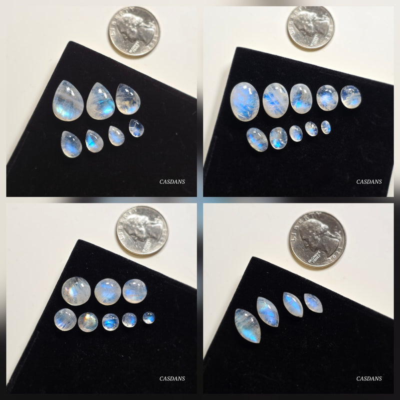 Rainbow Moonstone Cabochon - Calibrated