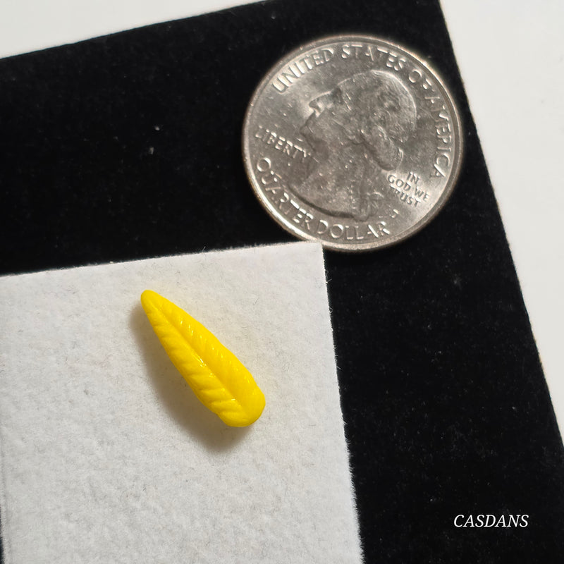 Czech Glass Feather Bead - Yellow (Side Drilled)