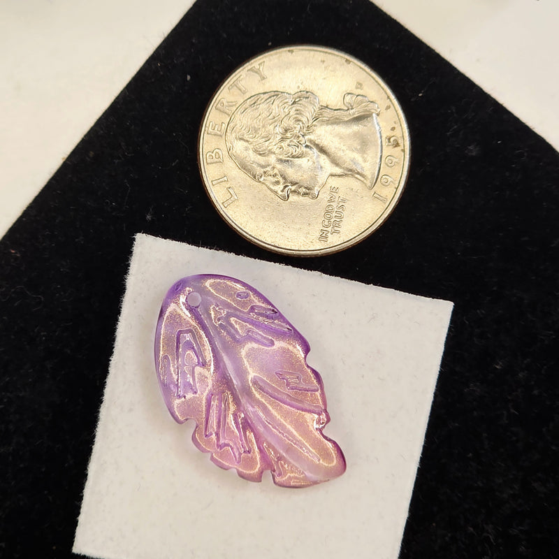 16x27mm Glass Leaf Bead - Gilded Orchid