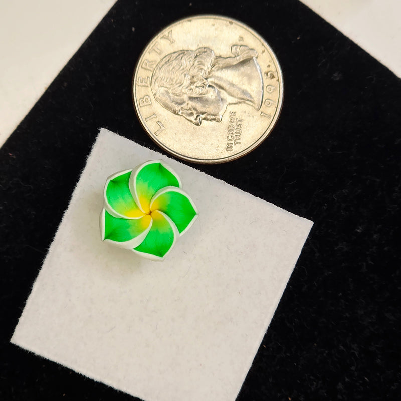 15mm Polymer Clay Flowers - Lime Zest