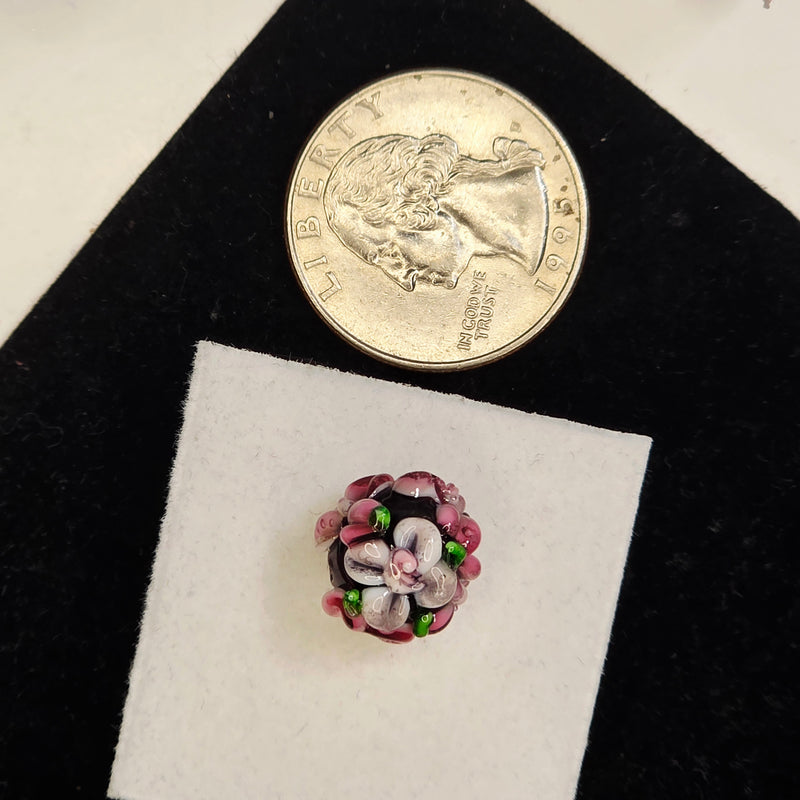 12mm Lampwork Bead- Black B