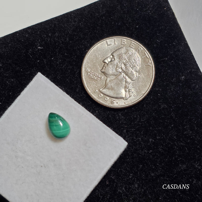 Malachite 6x9mm Pear Cabochon