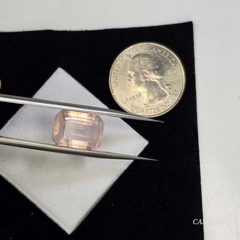 Rose Quartz 10x14mm Emerald Cut Facet - Calibrated