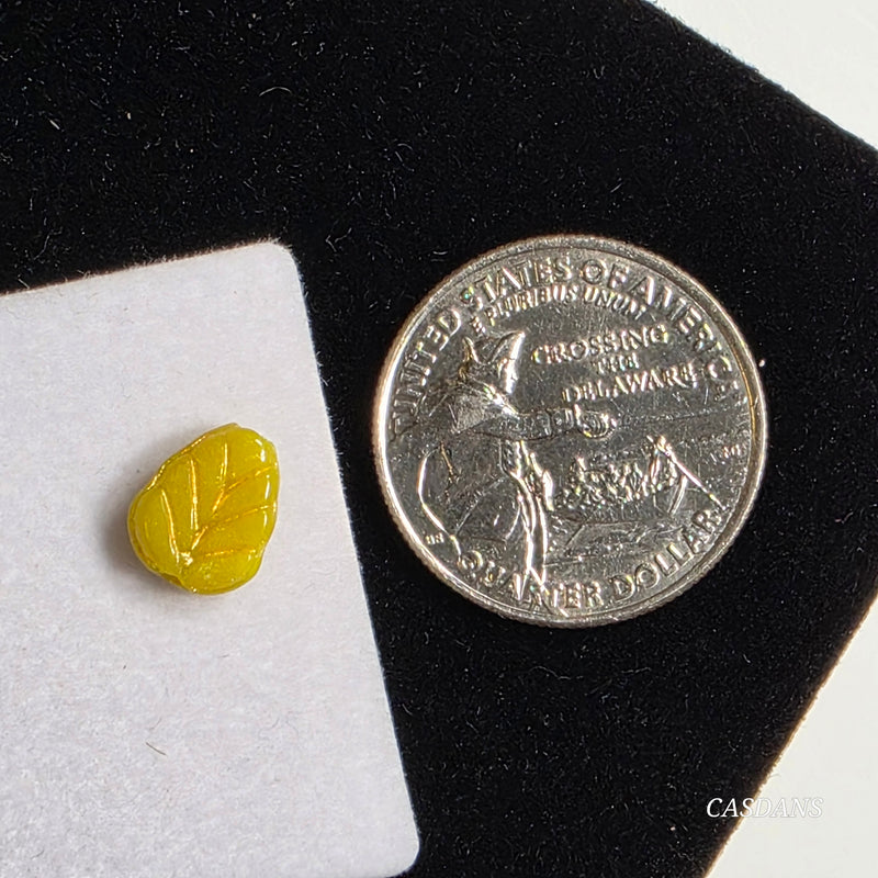 Czech Glass Leaf Bead 8x10mm - Yellow