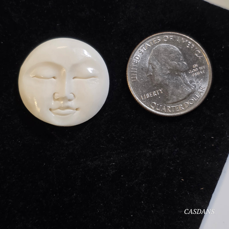 Bone Carving Moon Face Cabochon